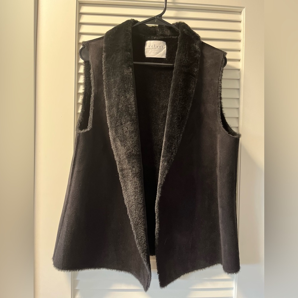 Reversible faux suede/fur vest- Velvet by Graham and Spencer